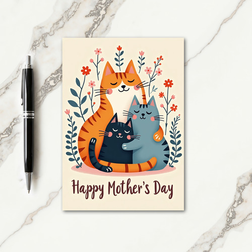 Floral Feline Family Love Card