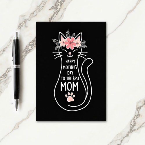 Floral Feline Mothers Day Card