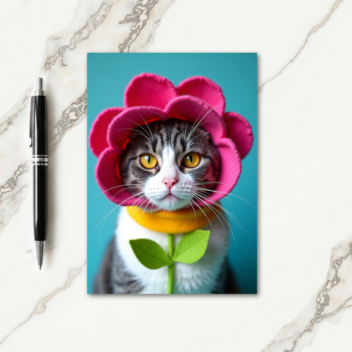 Floral Feline Portrait Card