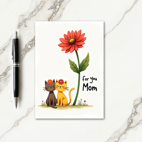 Floral Felines Mom Card