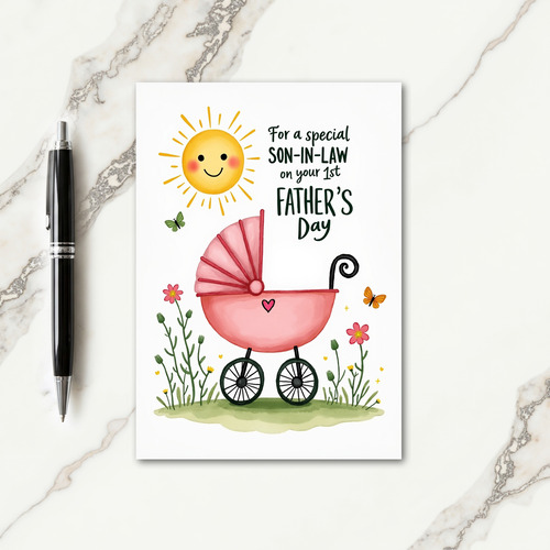 Floral First Fathers Day Image Card