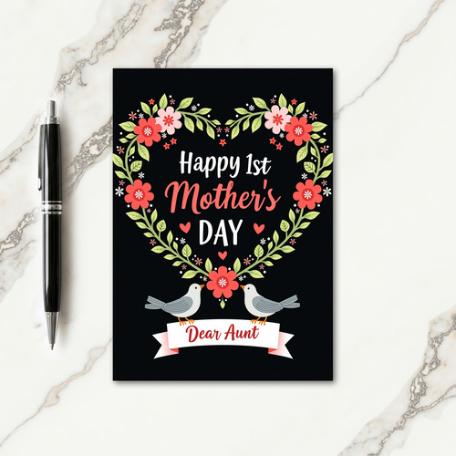 Floral First Mothers Day Aunt Card