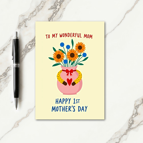 Floral First Mothers Day Heartfelt Card
