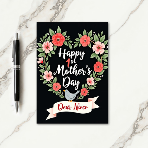 Floral First Mothers Day Niece Card