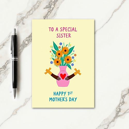 Floral First Mothers Day Sister Card