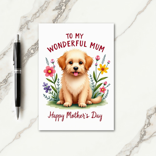 Floral Fluffy Friend Card