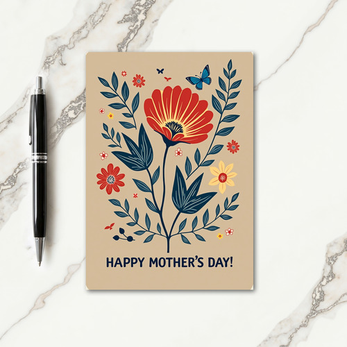 Floral Folk Art Card