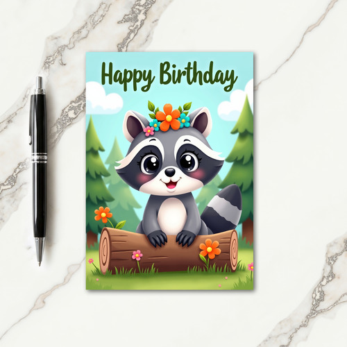 Floral Forest Mammal Birthday Card