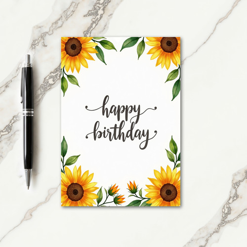 Floral Frame Birthday Card