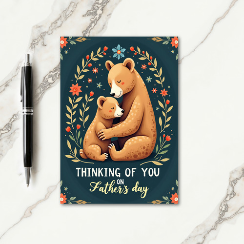 Floral Frame Fathers Day Card