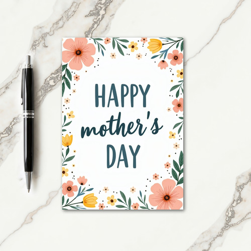 Floral Frame Message Card