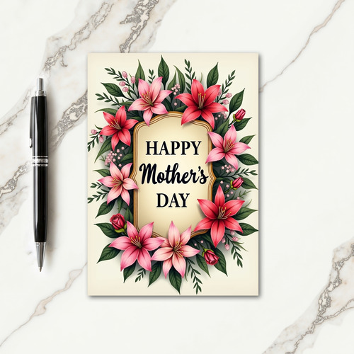 Floral Frame Mothers Day Card
