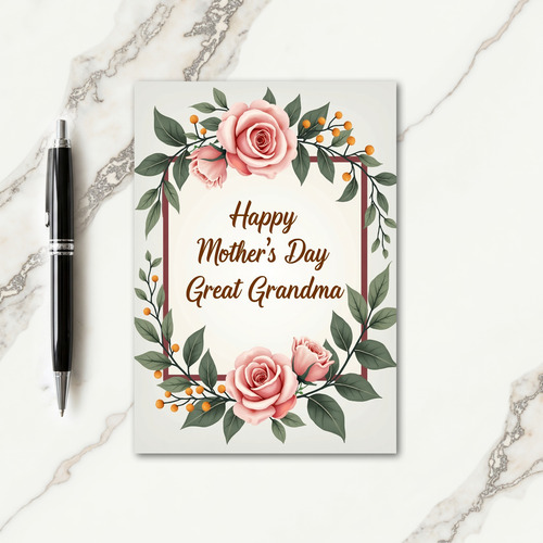 Floral Frame Mothers Love Card