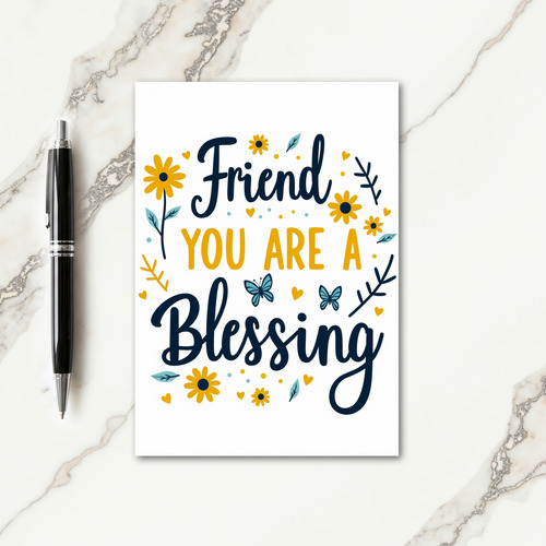 Floral Friend Blessing Card