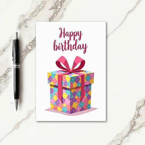 Floral Gift Birthday Card