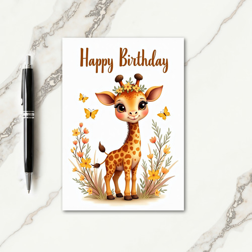 Floral Giraffe Celebration Card