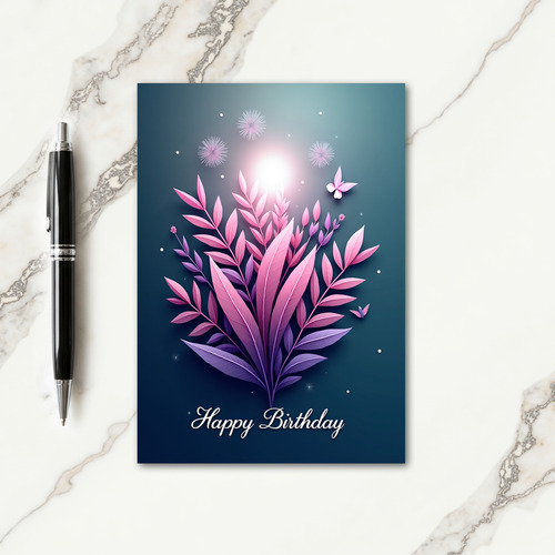 Floral Glow Birthday Card