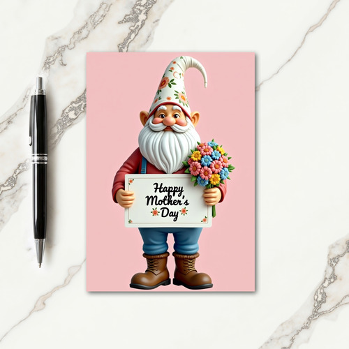 Floral Gnome Mothers Day Card