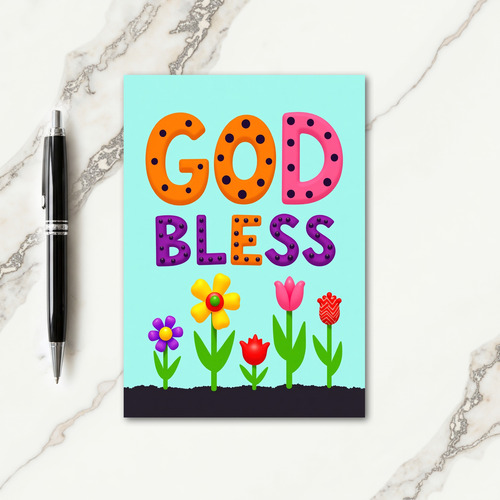Floral God Bless Mothers Day Card