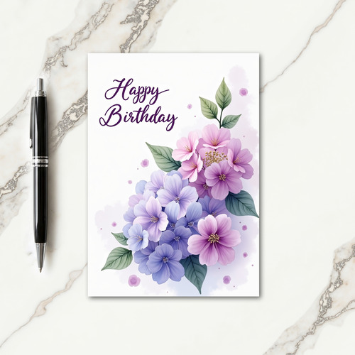 Floral Gradient Birthday Card