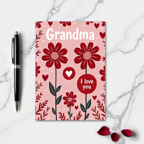 Floral Grandma Love Card