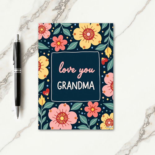 Floral Grandma Love You Card