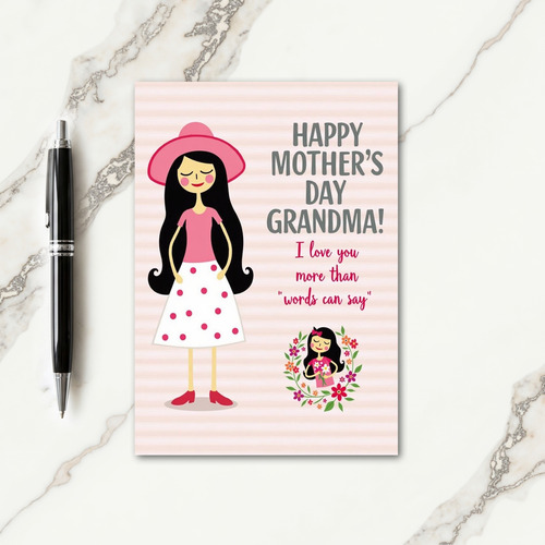 Floral Grandmas Day Love Card