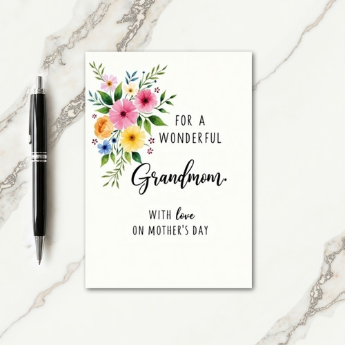 Floral Grandmom Mothers Day Card