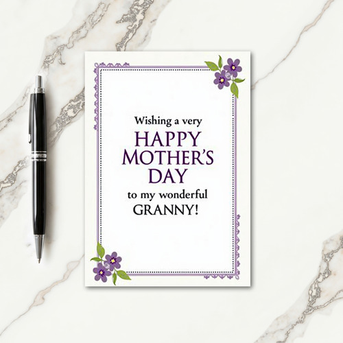 Floral Granny Mothers Day Card