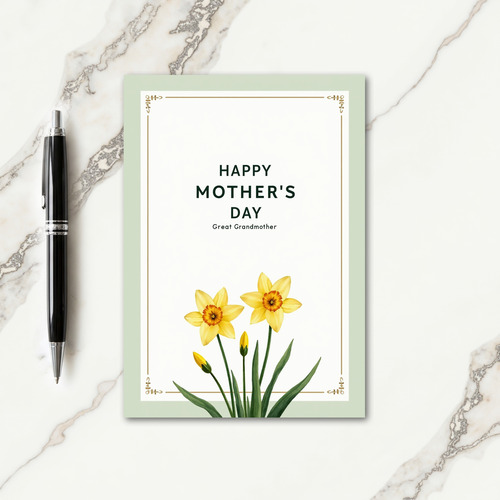 Floral Great Grand Mothers Day Card