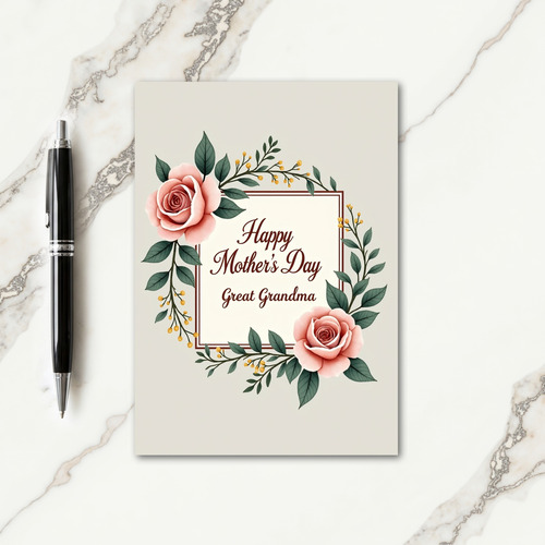 Floral Great Grandma Card