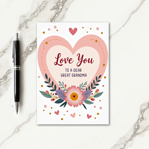 Floral Great Grandma Love Card