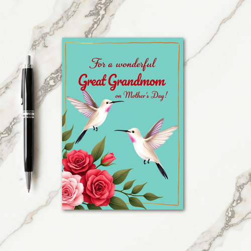 Floral Great Grandmom Card