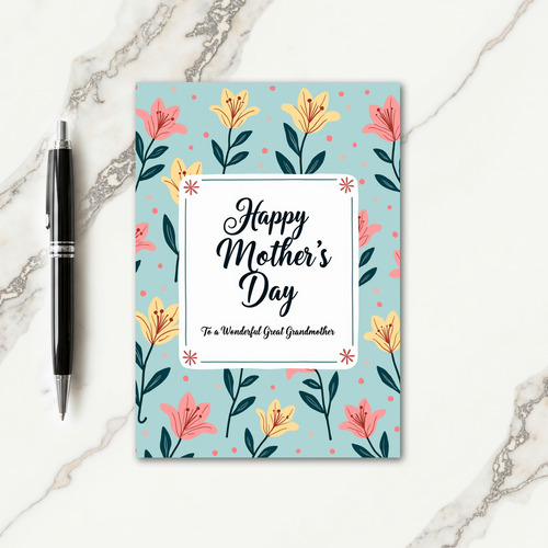 Floral Great Grandmother Card