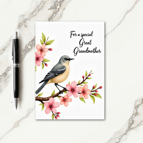 Floral Great Grandmother Message Card