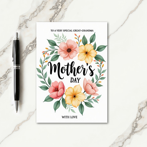 Floral Greatgrandma Mothers Day Card