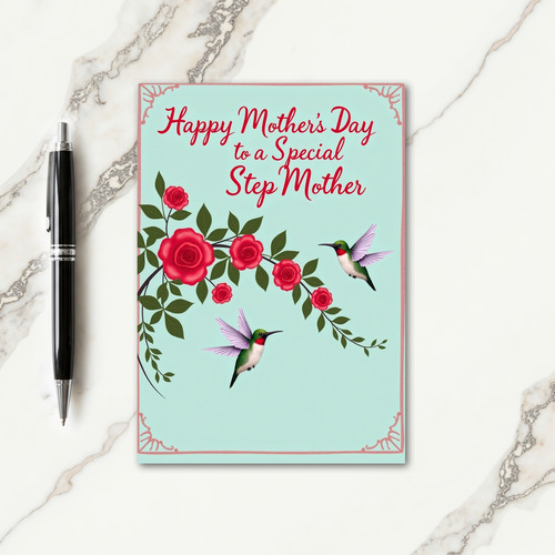 Floral Green Birds Mothers Day Card
