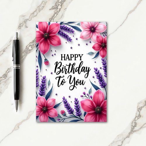 Floral Happy Birthday Blossom Card