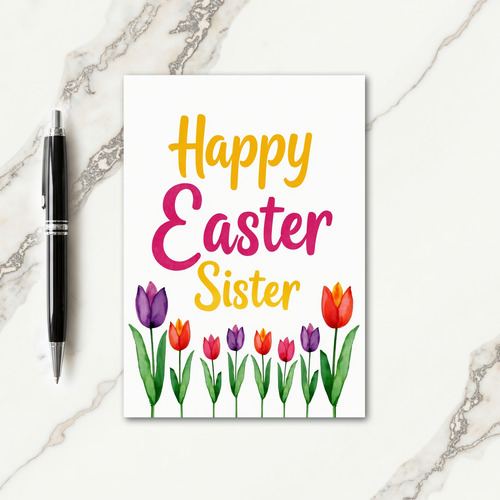 Floral Happy Easter Sister Card