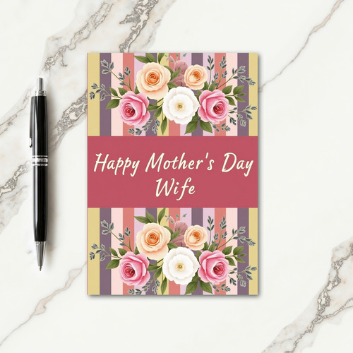 Floral Happy Mothers Day Wife Card