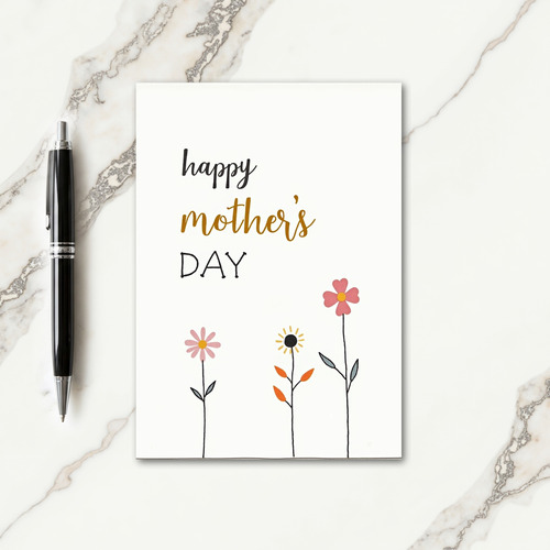 Floral Happy Mothers Message Card