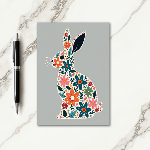 Floral Hare Pattern Card