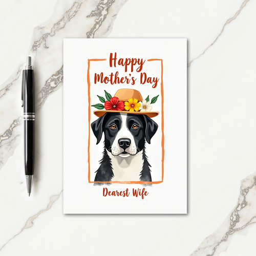 Floral Hat Dog Mothers Card