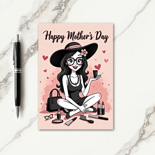 Floral Hat Mothers Day Card