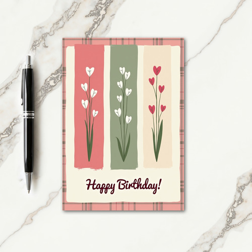 Floral Heart Birthday Card
