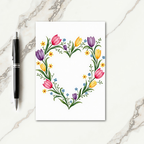 Floral Heart Blooms Card