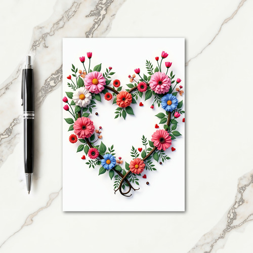 Floral Heart Celebration Card