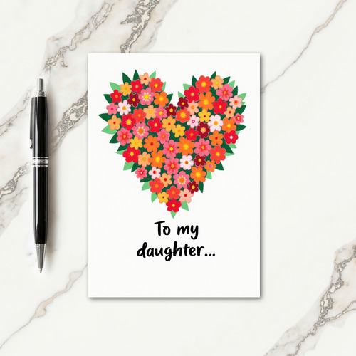 Floral Heart Daughter Mothers Day Card
