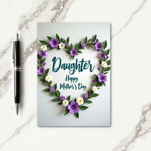 Floral Heart Daughters Day Card