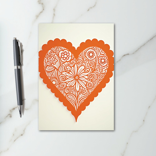 Floral Heart Design Love Card